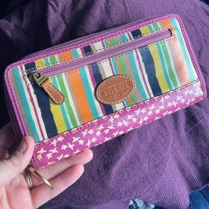 Large fossil zipper wallet